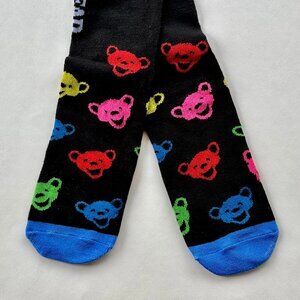Grateful Dead Dancing Bears Multicolor Black Cotton Blend Socks Women's Size S